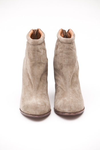 Jeffrey Campbell - Taupe Suede Rumble Zip Bootie