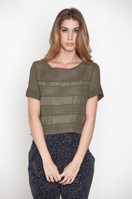 Addison Mixed Media Stripe Top