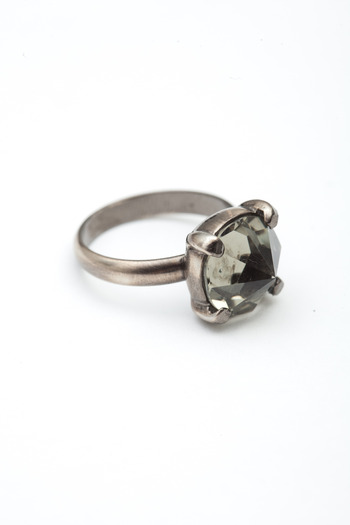 Made Her Think - Gunmetal/Black Diamond Spike Ring