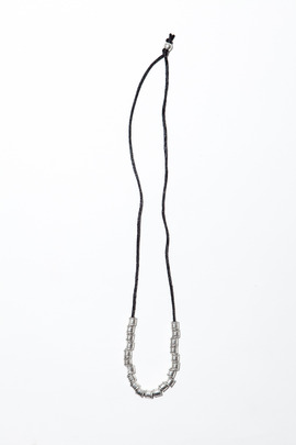 Vanessa Mooney Black Firefly Silver Cylinder Necklace
