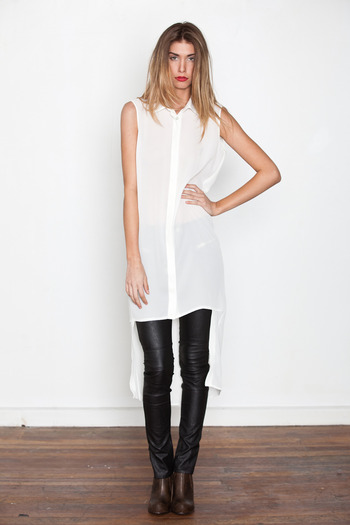 Ann-Sofie Back - White Double Length Shirt Dress