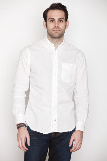 Gitman Bros. Vintage - White Japanese Chambray Polka Dot