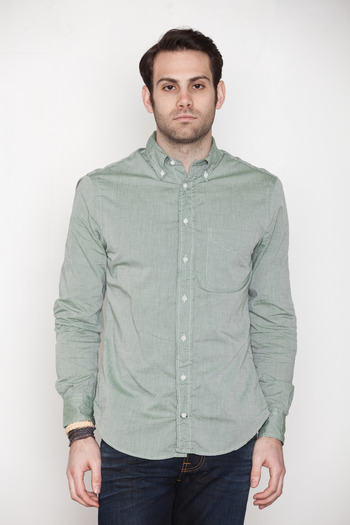 Gitman Bros. Vintage - Green Wimbledon Chambray