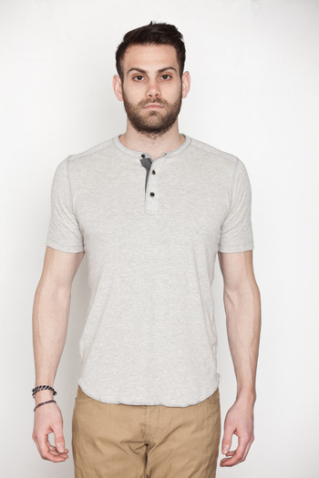 Wings + Horns - Heather Grey S/S Base Henley