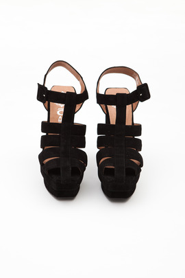 Jeffrey Campbell Black Eva-B Platform Sandal