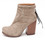Jeffrey Campbell - Taupe Suede Rumble Zip Bootie