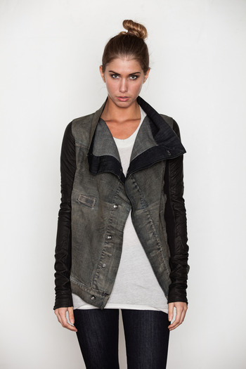 DRKSHDW Women's - Dark Dust Exploder Leather Sleeved Jacket