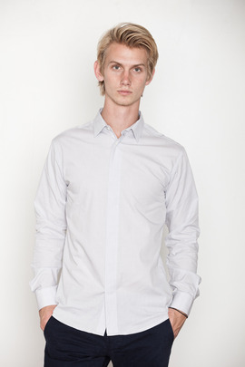 Blanc & Noir Grey Poplin Shirt