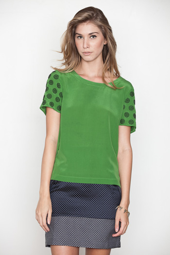 Addison - Beaded Sleeve Tee