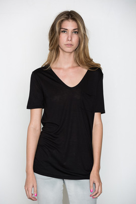 T by Alexander Wang Women's Black Classic Tee w/ Pocket