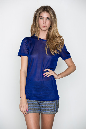 T by Alexander Wang Women's - Indigo Sheer Rayon Tee