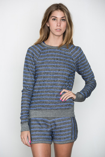 T by Alexander Wang Women's - Black/Indigo French Terry Sweatshirt
