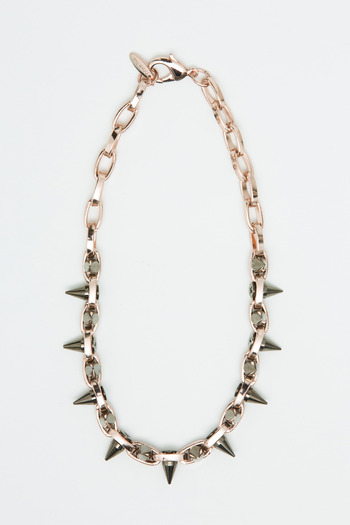 Joomi Lim - Rose Gold/Hematite Double Row Spike Choker