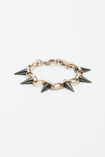 Joomi Lim - Rose Gold/Hematite Single Row Spike Bracelet