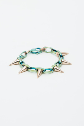 Joomi Lim Jade Titanium/Rose Gold Single Row Spike Bracelet