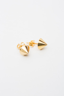Made Her Think Yellow Gold Cone Studs