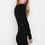 T by Alexander Wang Women's - Black Mesh Insert Boatneck Dress