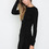 T by Alexander Wang Women's - Black Mesh Insert Boatneck Dress
