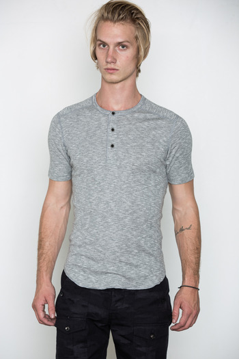Wings + Horns - Heather Grey Static S/S Henley