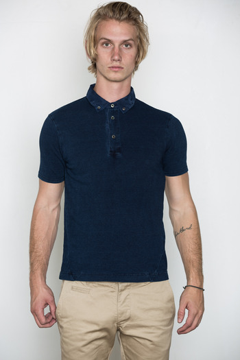 Wings + Horns - Enzyme Wash Camo Collar Polo