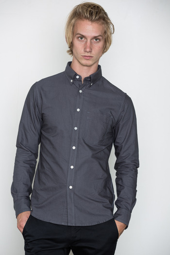 Wings + Horns - Light Charcoal Oxford Shirt