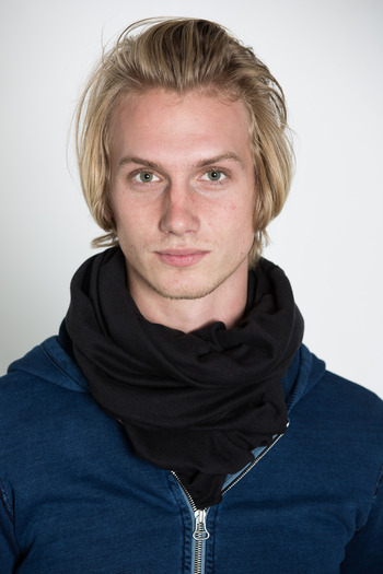 Wings + Horns - Black Rib Knit Tube Scarf