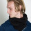 Wings + Horns - Black Rib Knit Tube Scarf