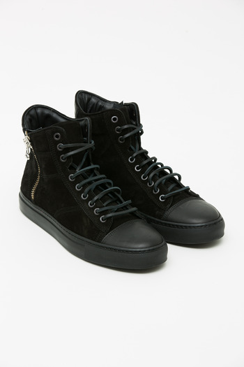 Wings + Horns - Black Suede Hi-Top Sneaker