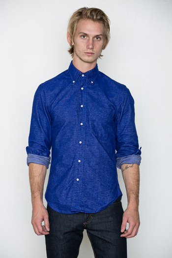 Gitman Bros. Vintage - Royal Blue Reversed Brushed Oxford