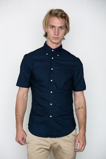 Gitman Bros. Vintage - Navy S/S Overdyed Oxford