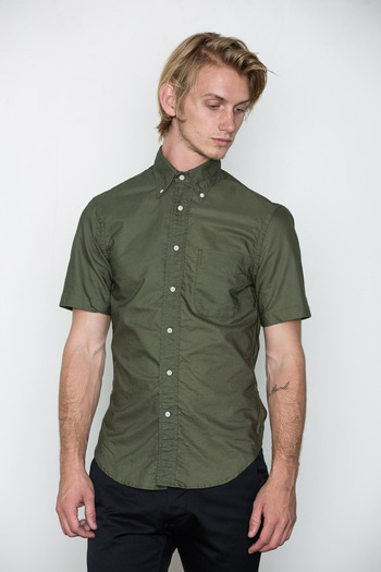 Gitman Bros. Vintage - Olive S/S Overdyed Oxford