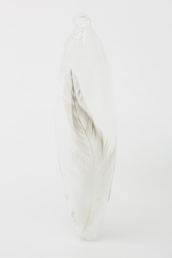 Roost - Large Single White Feather Ornament