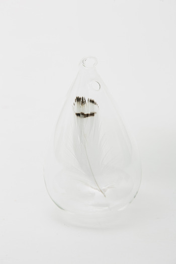 Roost - Small Single White Feather Ornament