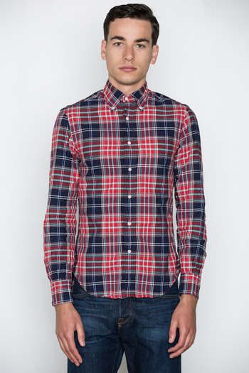 Gitman Bros. Vintage - Red/Navy Hopsack Plaid