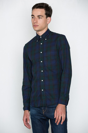 Gitman Bros. Vintage - Blue/Green Hopsack Plaid