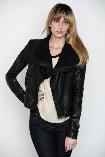 VEDA - Textured Max Classic Leather Jacket