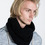 Wings + Horns - Black/Navy Cashmere Blend Tube Scarf