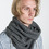 Wings + Horns - Grey/Black Cashmere Blend Tube Scarf