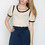 Addison - Leather Trim Sheer Back Top