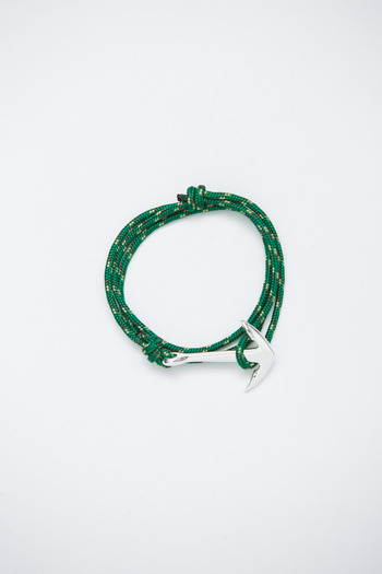 Miansai - Silver/Green Rope Anchor Bracelet