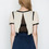 Addison - Leather Trim Sheer Back Top