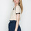 Addison - Leather Trim Sheer Back Top