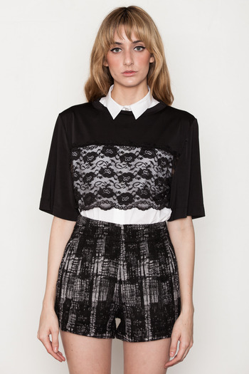 Ann-Sofie Back - Cropped Lace T-Shirt