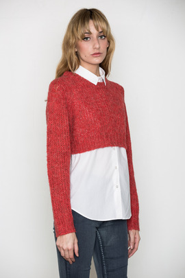 Cheap Monday Women's Fiery Red Truncate Sweater