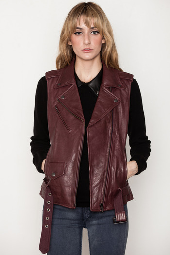 VEDA - Castor Leather Vest