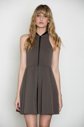 T by Alexander Wang Women's Tan Neoprene Sleeveless Dress