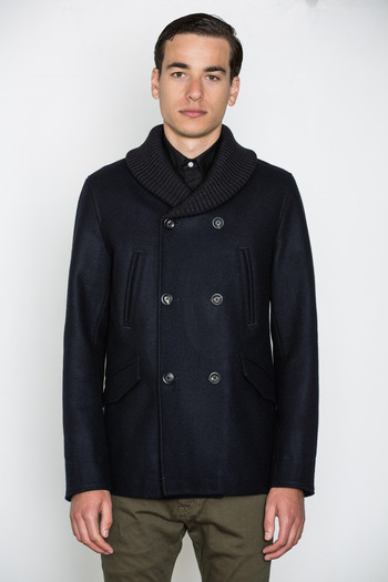 Wings + Horns - Ribbed Collar Peacoat