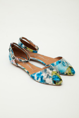 Jeffrey Campbell Mixed Blue Lovin Ankle Strap Flats