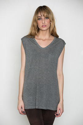 T by Alexander Wang Women's Heather Grey Classic Muscle Tee