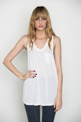 T by Alexander Wang Women's White Classic Tank w/ Pocket